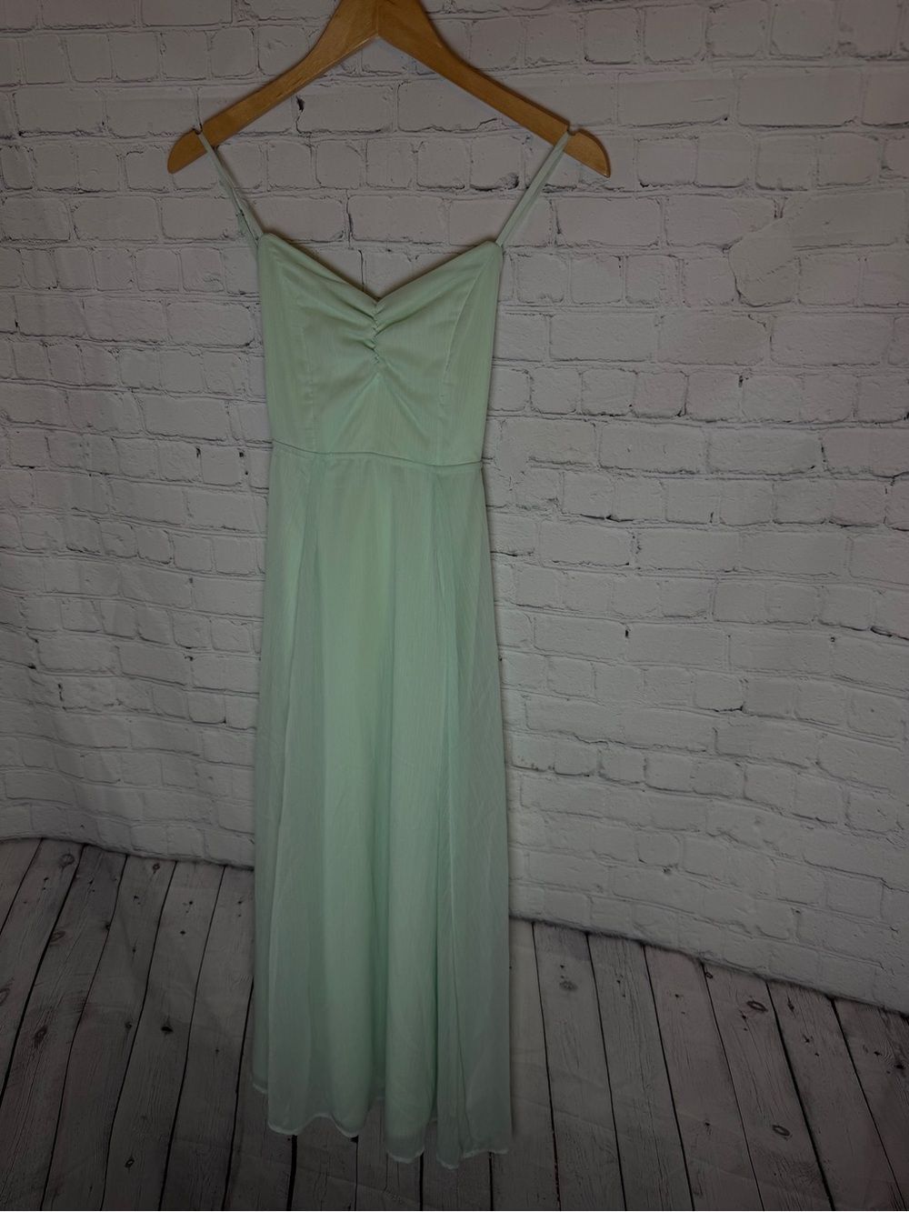 H&M Mint Green Spaghetti-Strap Maxi Dress Size 2